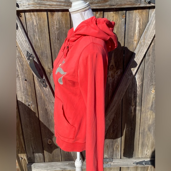 Helly Hanson full zip hoody sweatshirt 77 logo drawstring lined hood Medium red - Picture 5 of 10